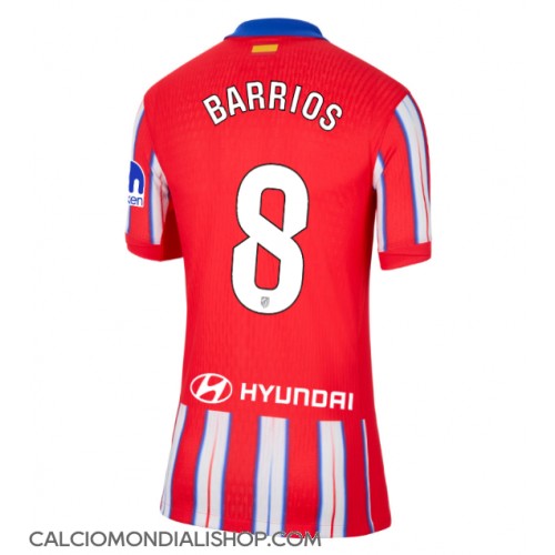 Maglie da calcio Atletico Madrid Pablo Barrios #8 Prima Maglia Femminile 2024-25 Manica Corta